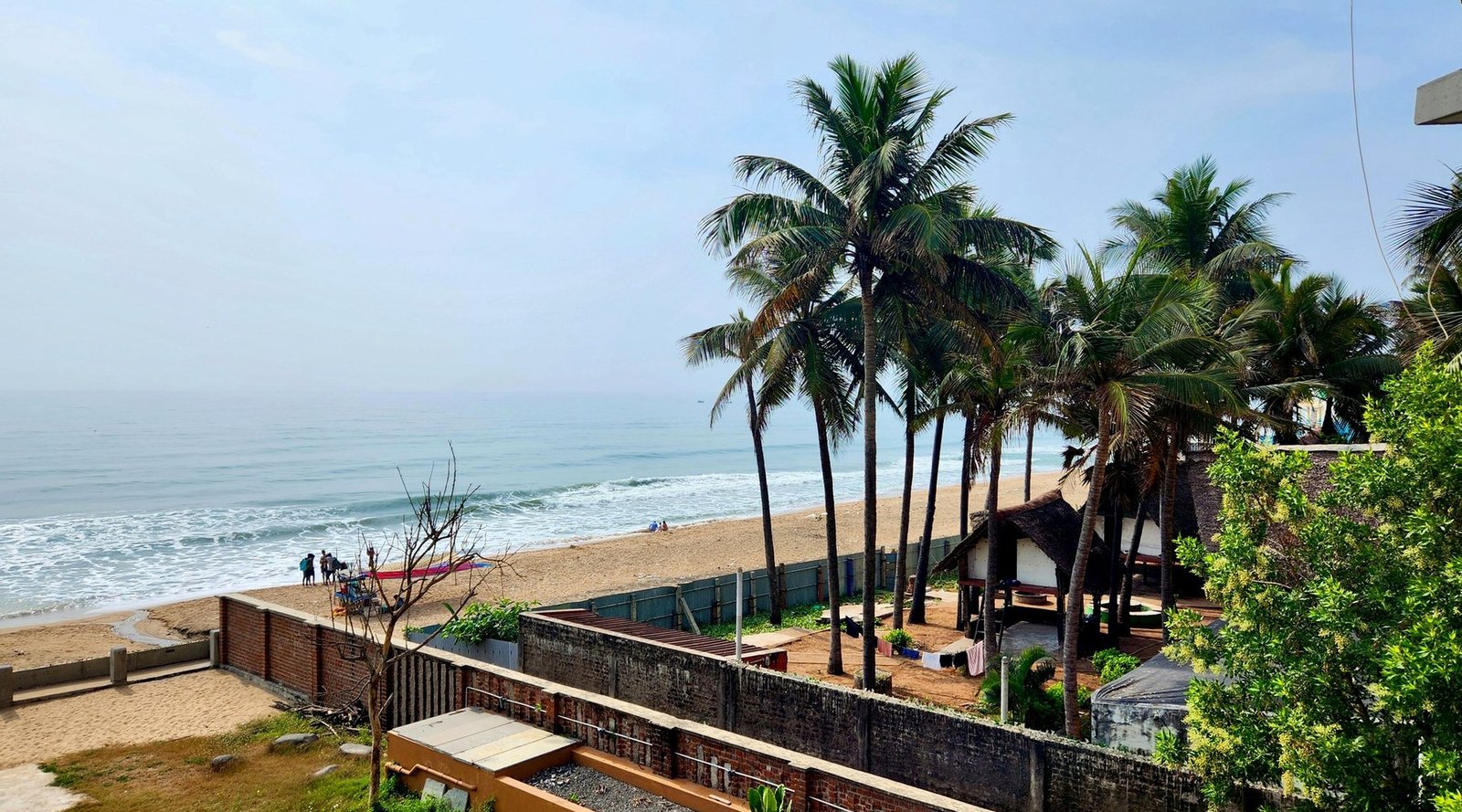 Sea view with palm trees near Pondicherry